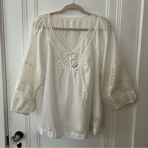 Lacey Breezy Cotton Tunic with Billowy Sleeves Torrid Size 0